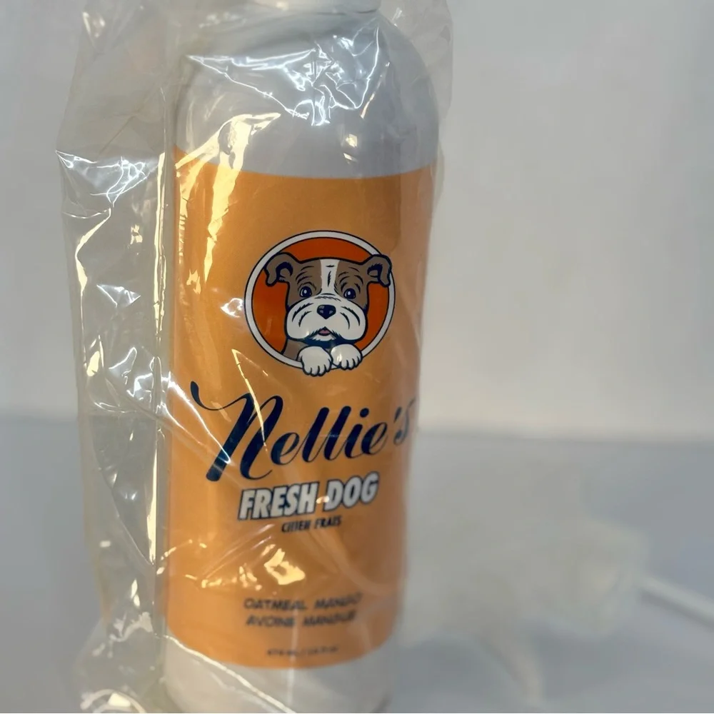 NELLIE’S- Fresh Dog -Oatmeal Mango Spray - Orange & White 16 Fl oz / 474ml